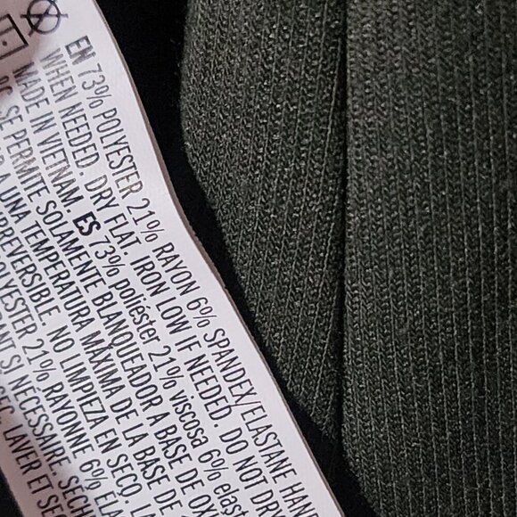 Forever 21 Womens Dress SZ L Olive Grn Lng Slv Mock Nck Skater drk academia prep - Picture 6 of 8